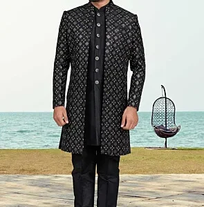 Black kurta for men